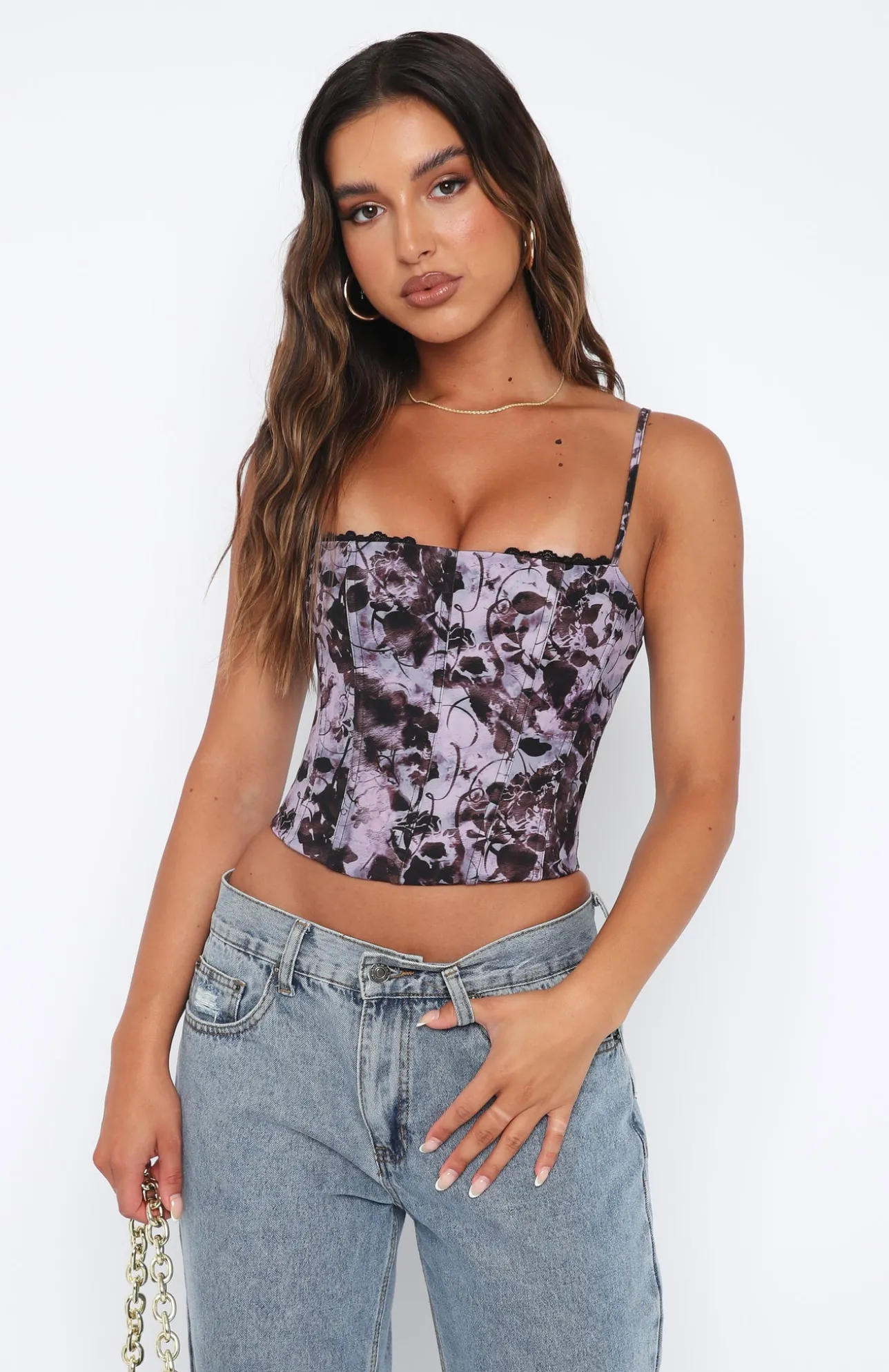 White Fox Boutique Love Me Harder Bustier Lilac Dahlia purple Best Sale
