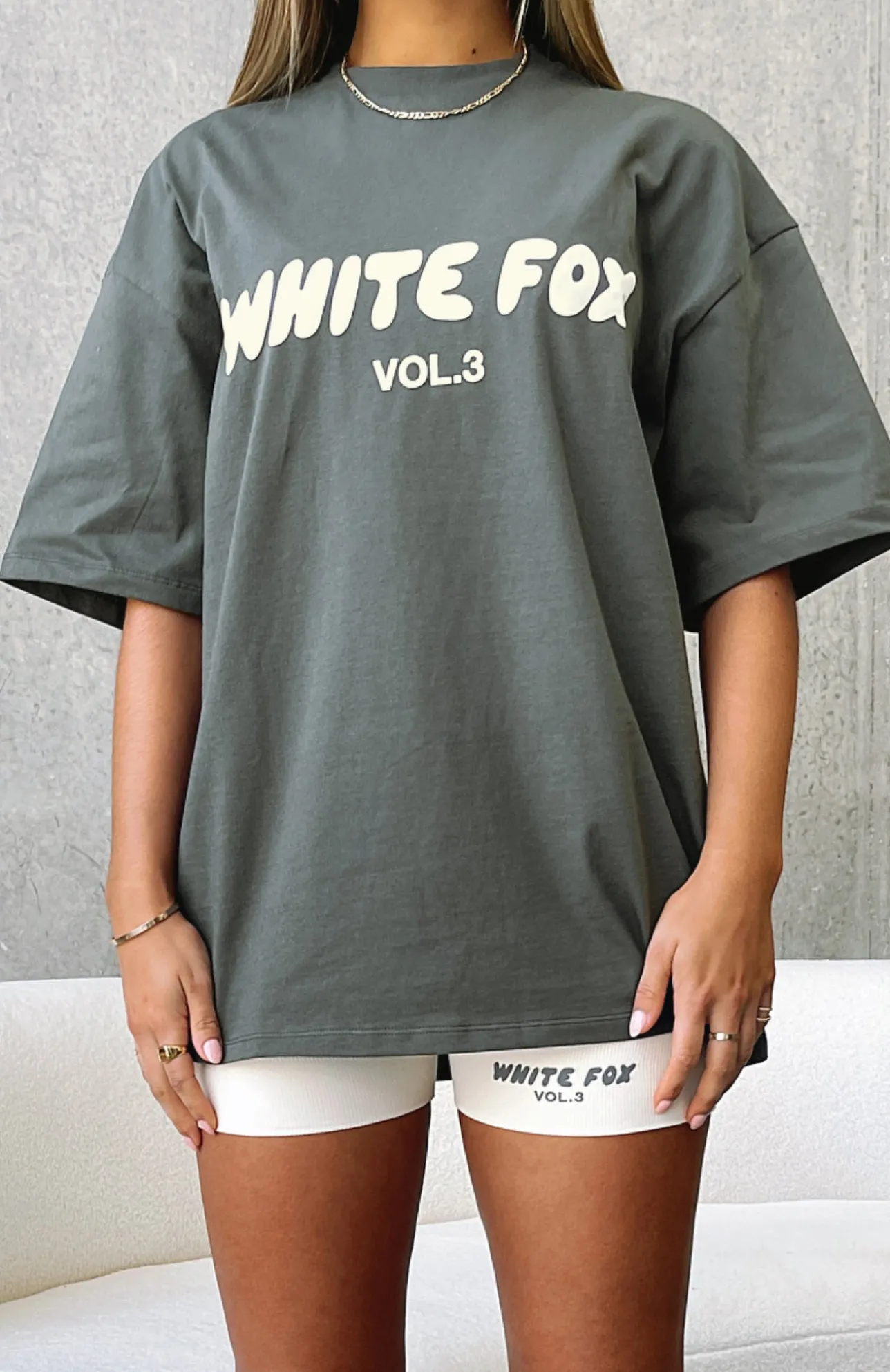White Fox Boutique Offstage Oversized Tee Shadow grey Flash Sale