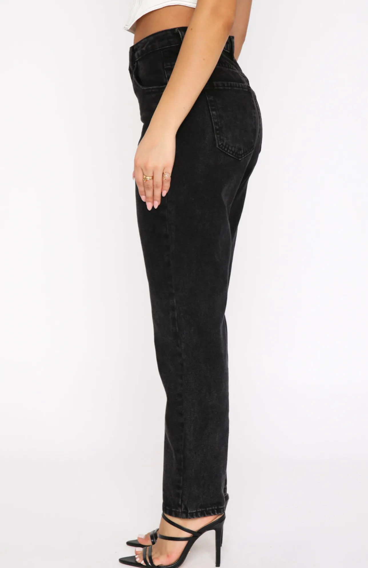 White Fox Boutique Rock Your Body Boyfriend Jeans Vintage black Cheap