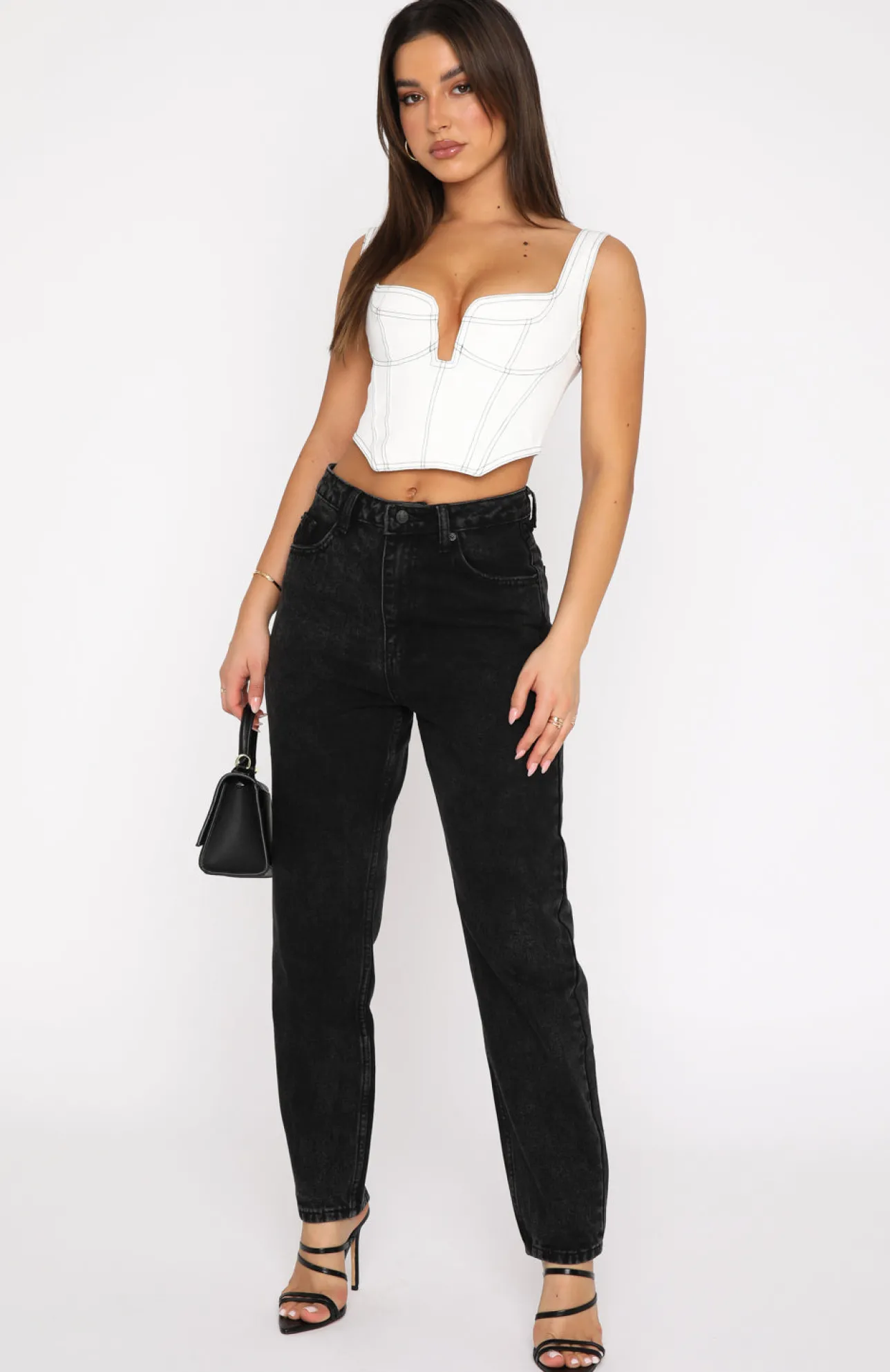 White Fox Boutique Rock Your Body Boyfriend Jeans Vintage black Cheap