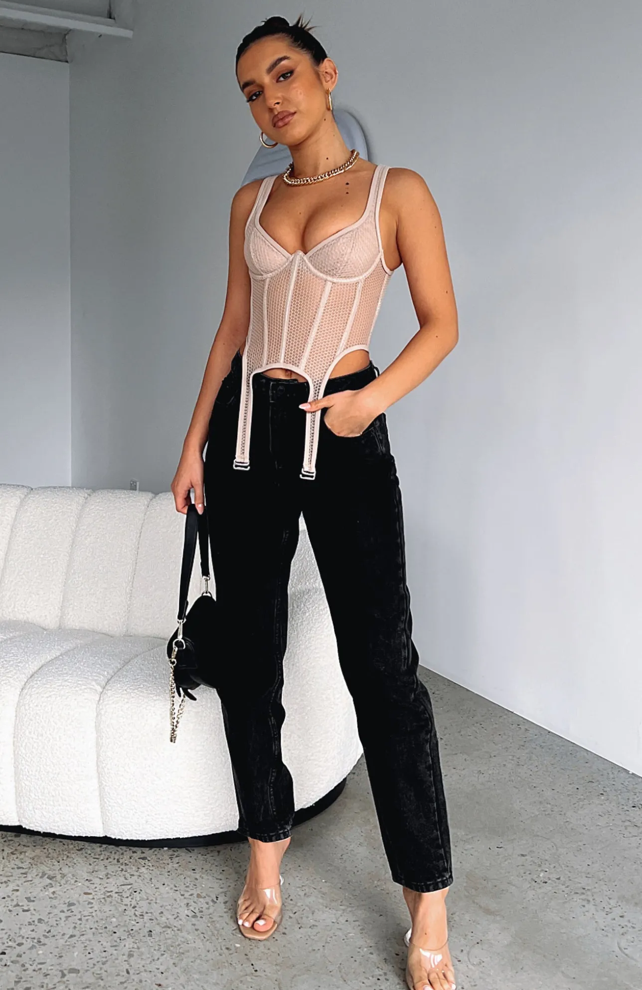 White Fox Boutique Rock Your Body Boyfriend Jeans Vintage black Cheap